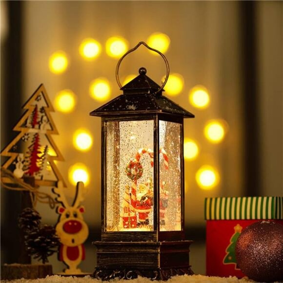 Christmas Lantern,Christmas Snow Globe ,Christmas Decorations with Music,Christm